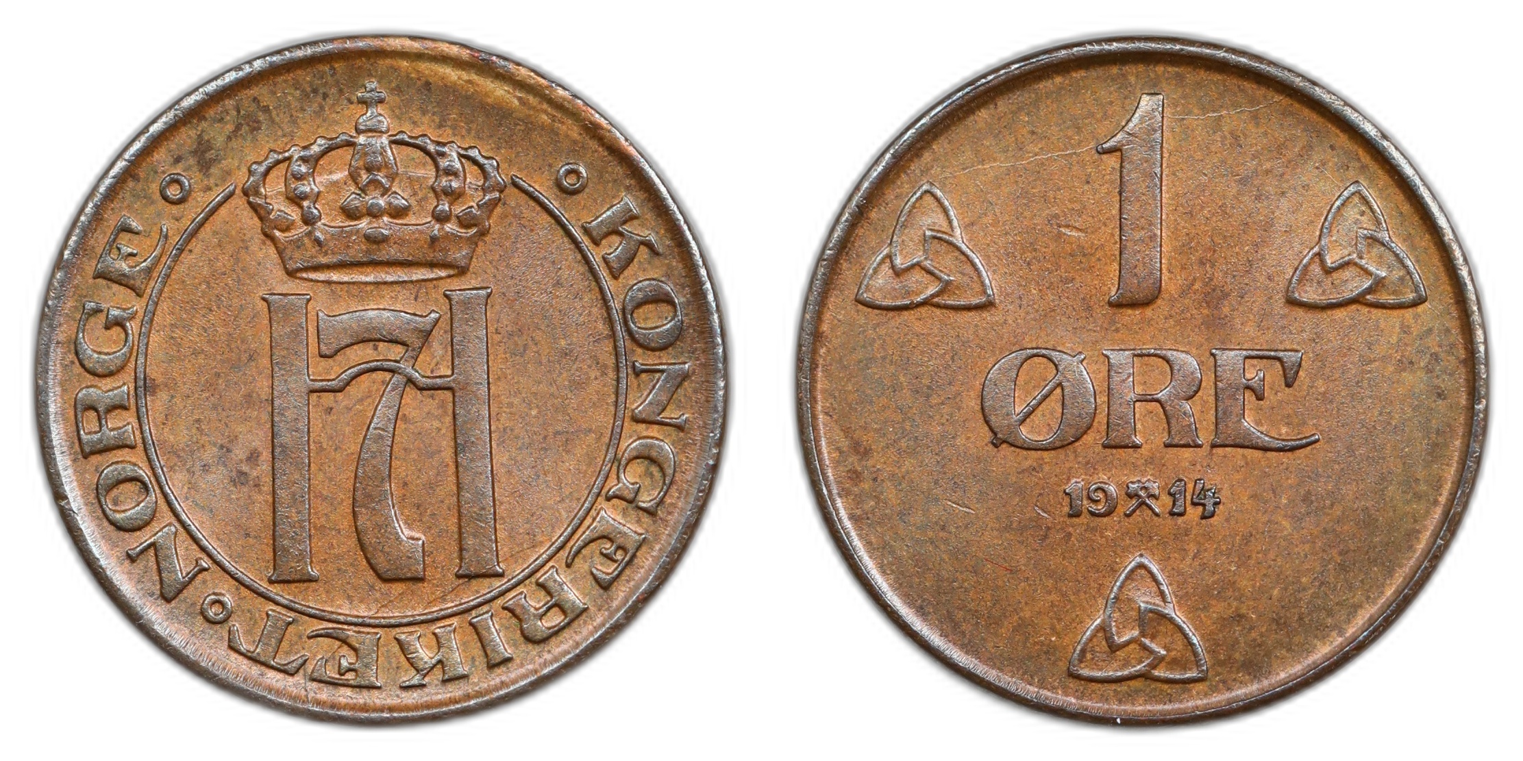 Norge 1 Øre 1914 Kv 0/01