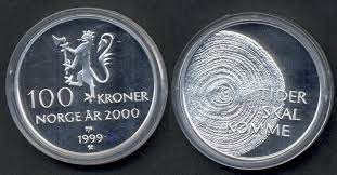 100 Kroner 1999 Tusenårsmynten Proof