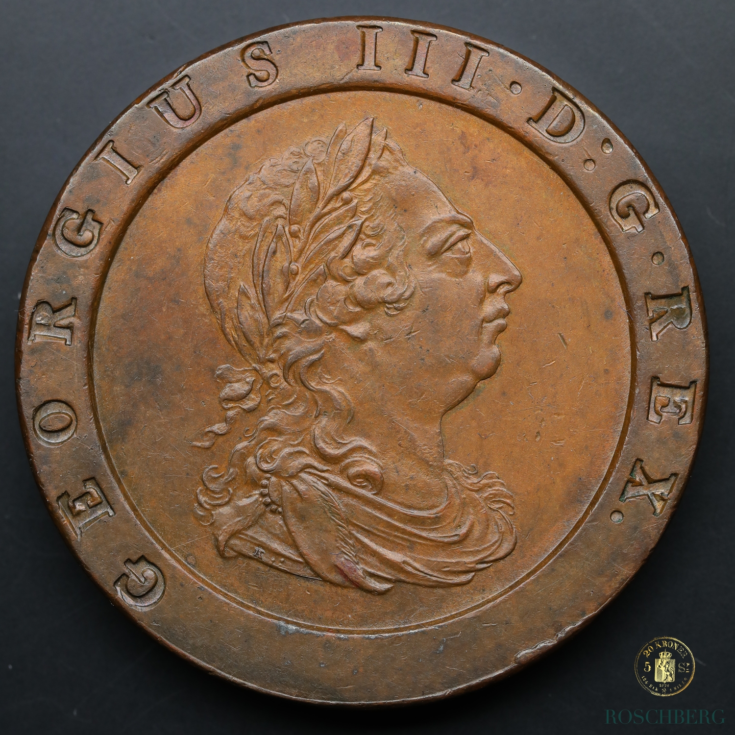 Great Britain 2 Pence 1797 UNC, small stain