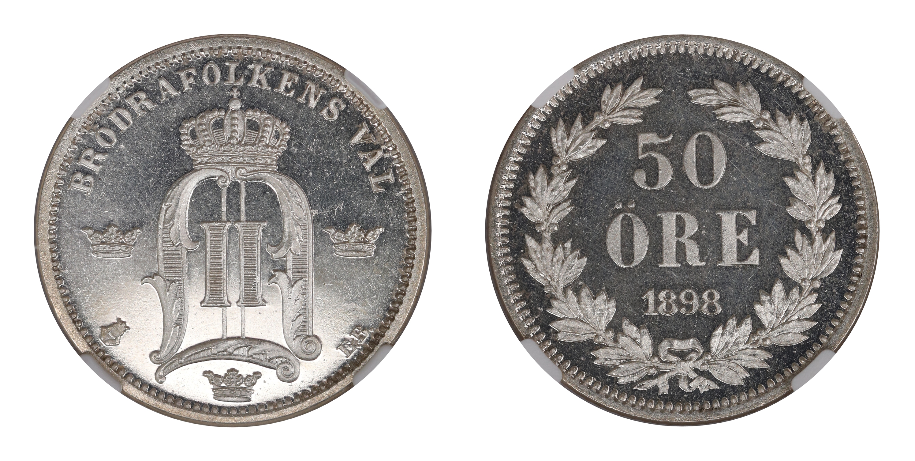 Sweden 50 Öre 1898  Kv: NGC PF64CAM
