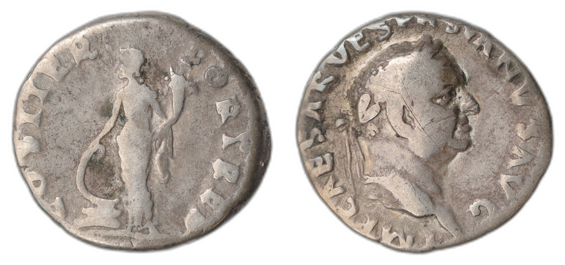 Vespasian AR Denar 69-79 Kv: F