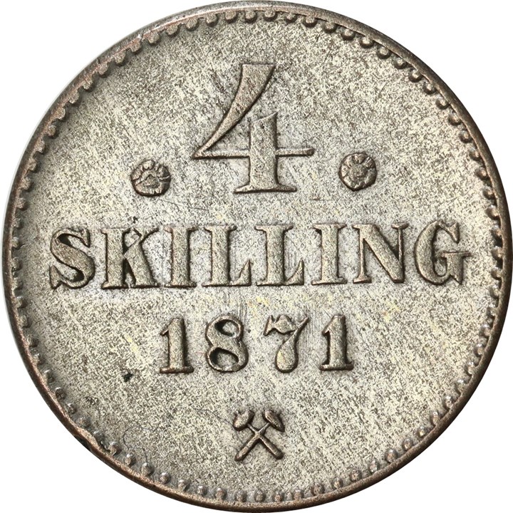 4 Skilling 1871 Kv 1+
