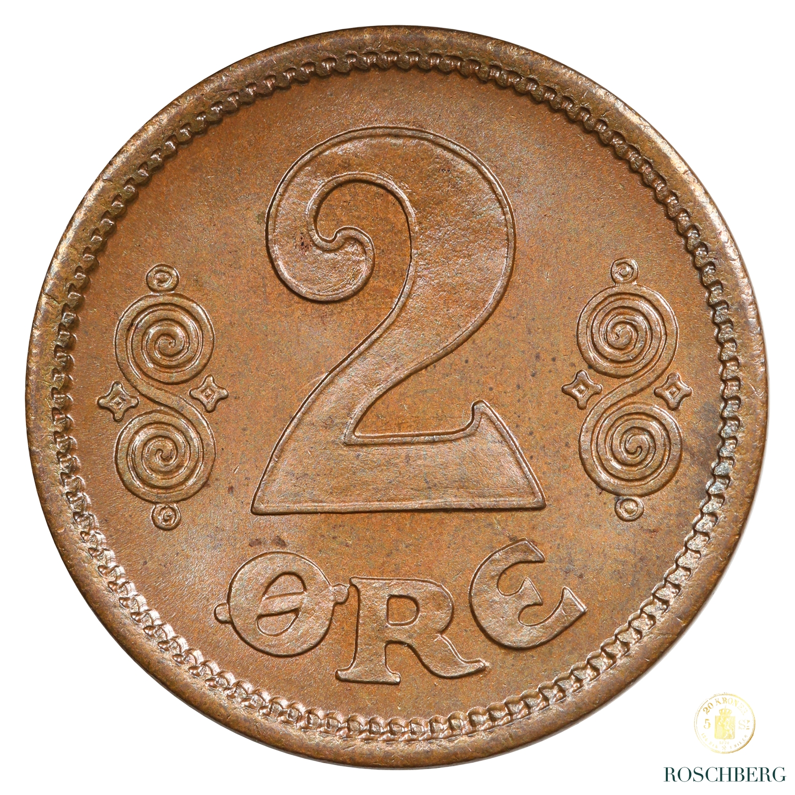 Danmark 2 Øre 1914 Kv 0