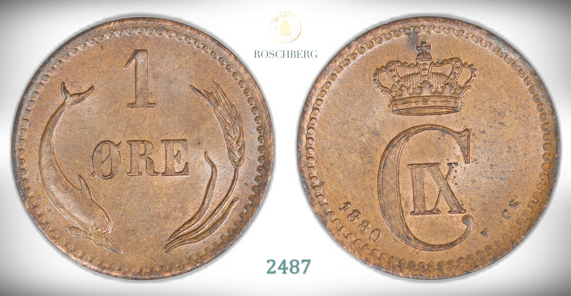 Danmark 1 Øre 1880  Kv: 0