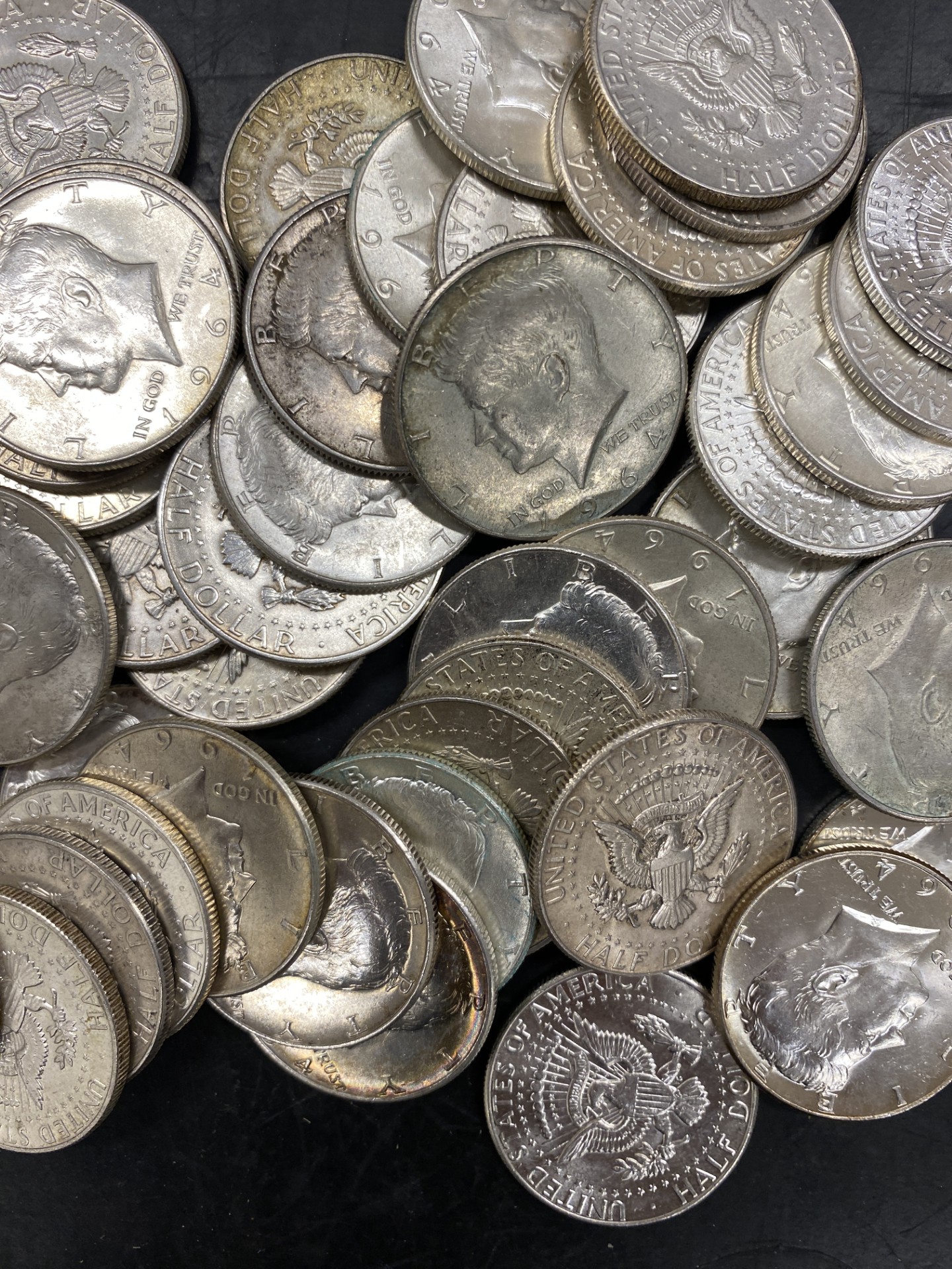 USA 50 Stk Half Dollar 1964 Kennedy 90% sølv