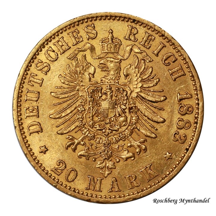 Tyskland 20 Mark 1883 A Kv 1+