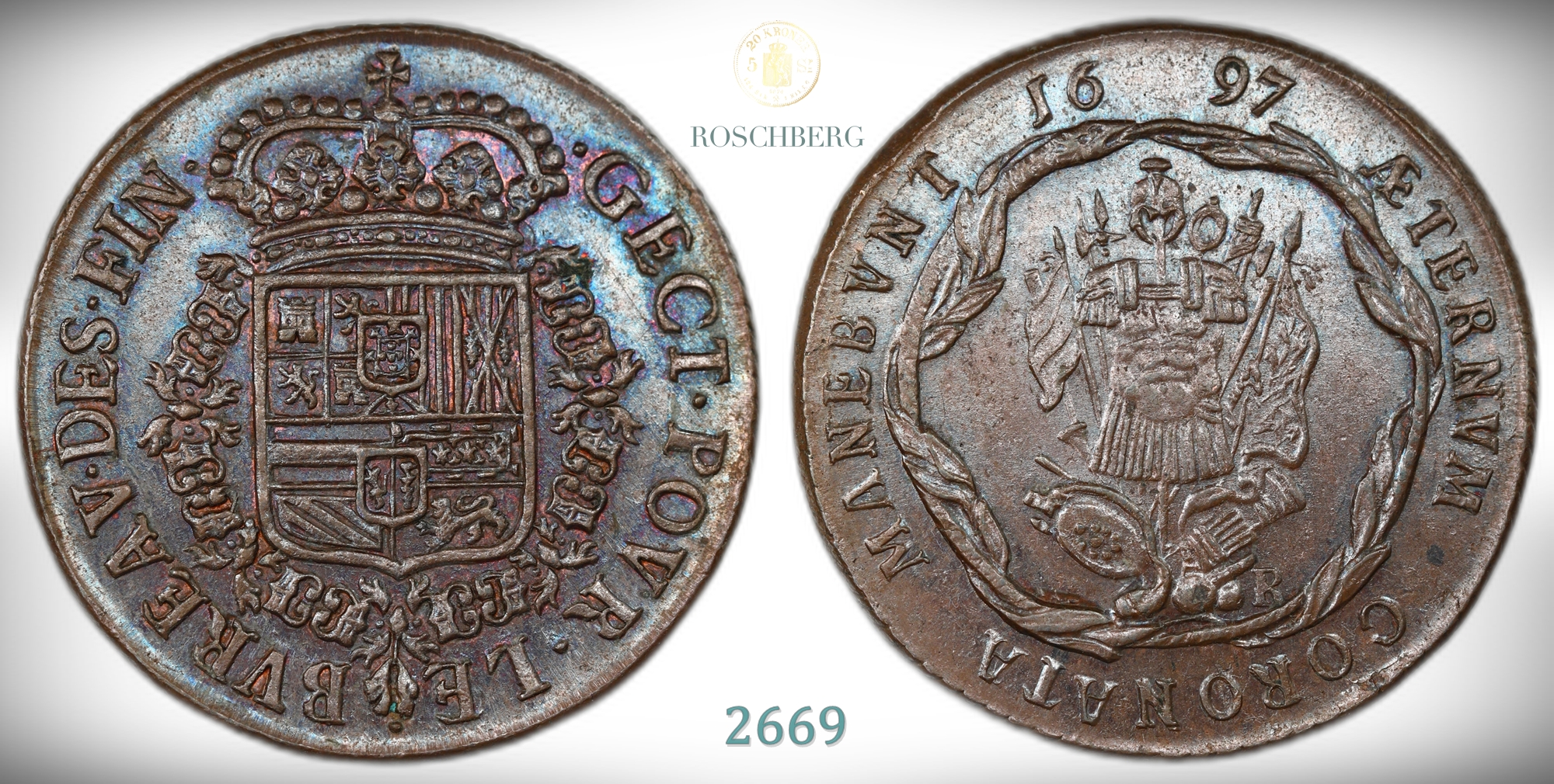 Netherlands Medal 1697 Peace of Rijswiik Kv: UNC