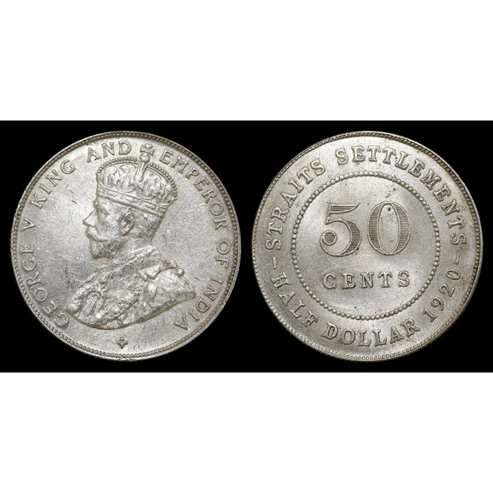 Straits Settlements 50 Cent 1920 UNC