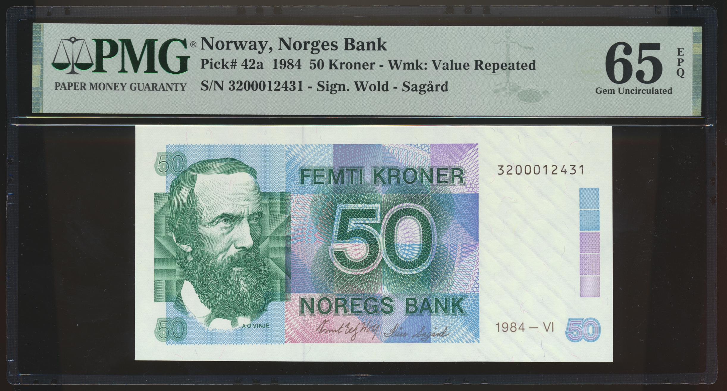 50 Kroner 1984 PMG 65 EPQ
