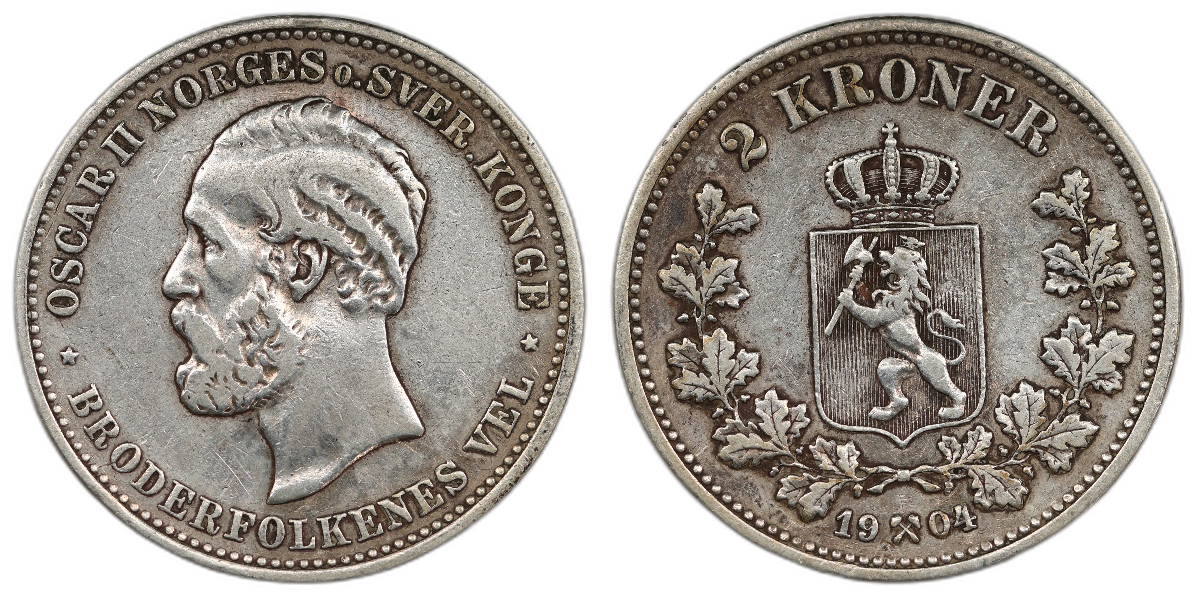Norge 2 Kroner 1904 Kv 1