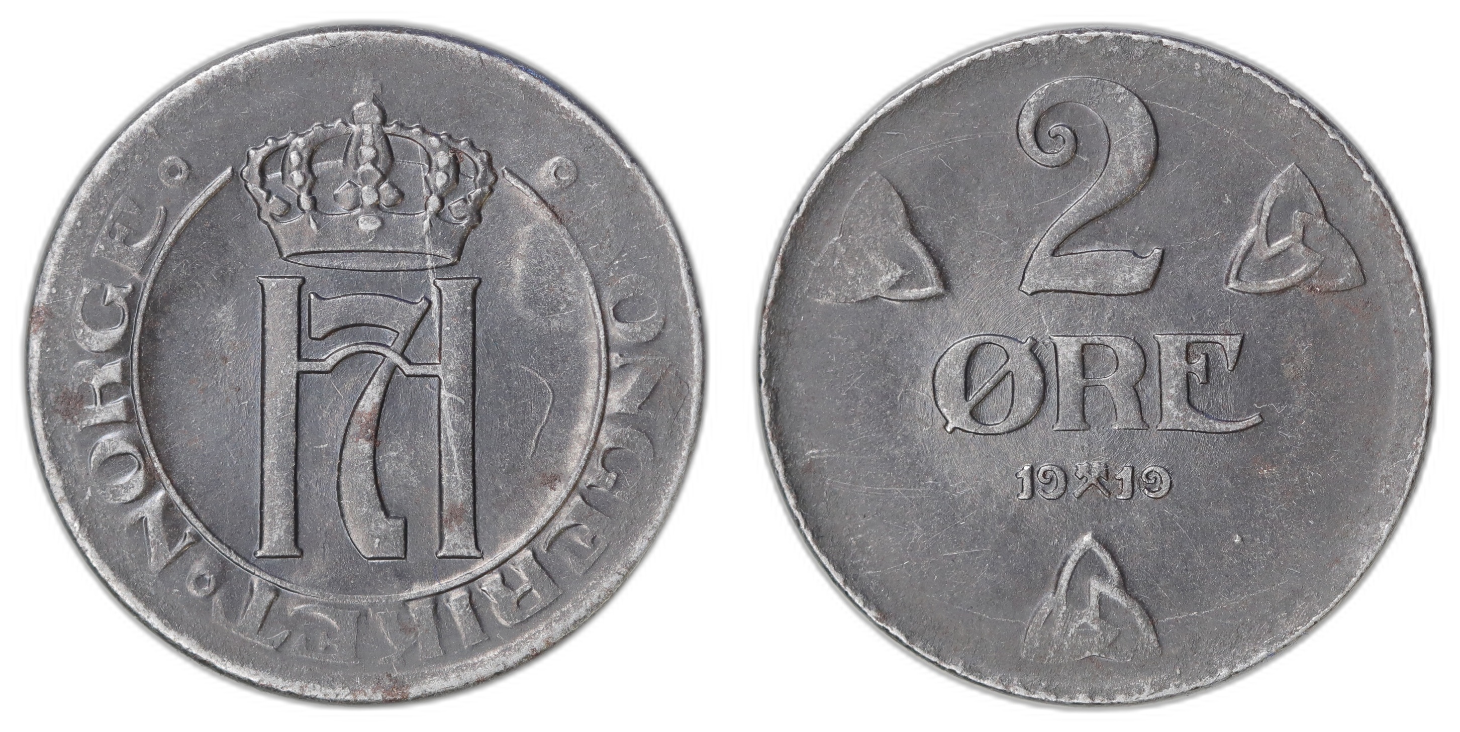 Norge 2 Øre 1919 Kv: 0/01