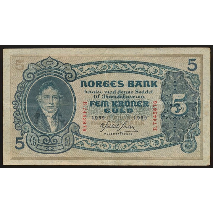 5 Kroner 1939 R Kv 1