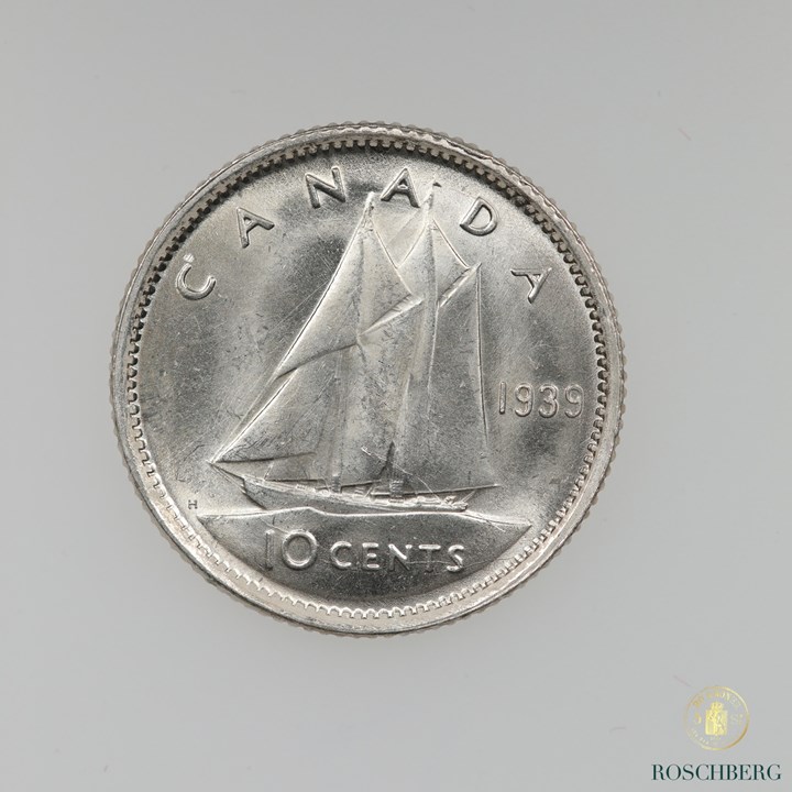 R7104 Canada 10 Cents 1939 UNC