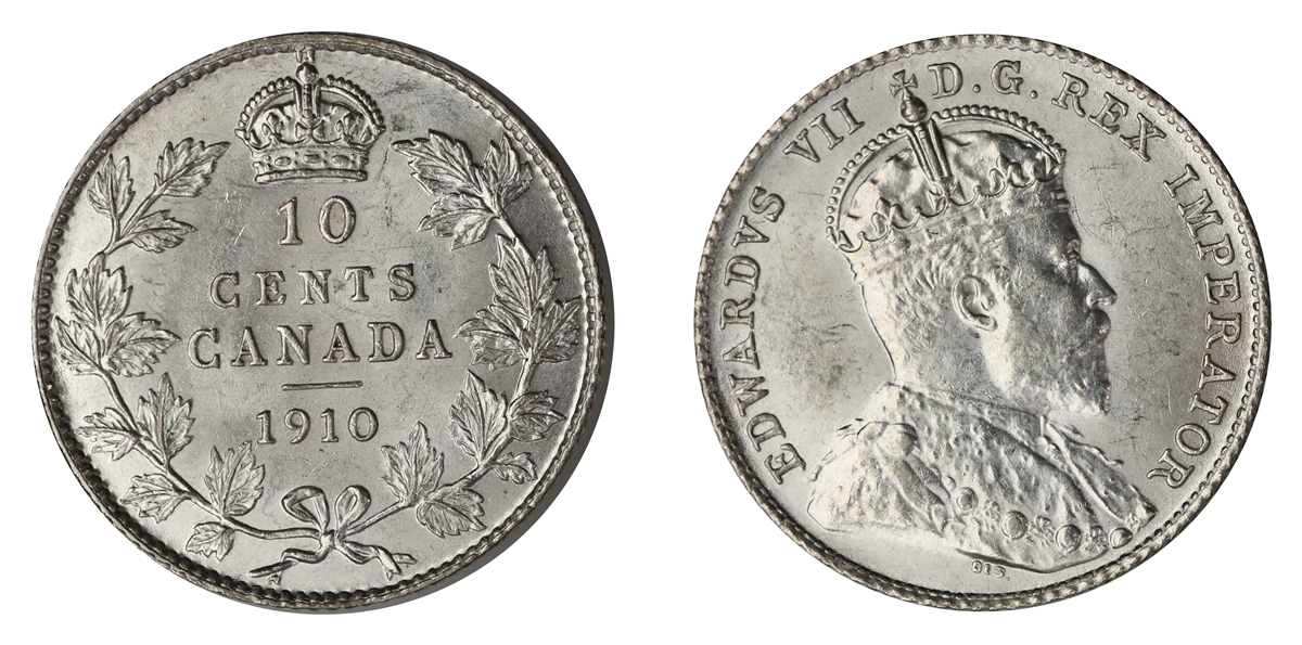 Canada 10 Cents 1910 Kv: UNC