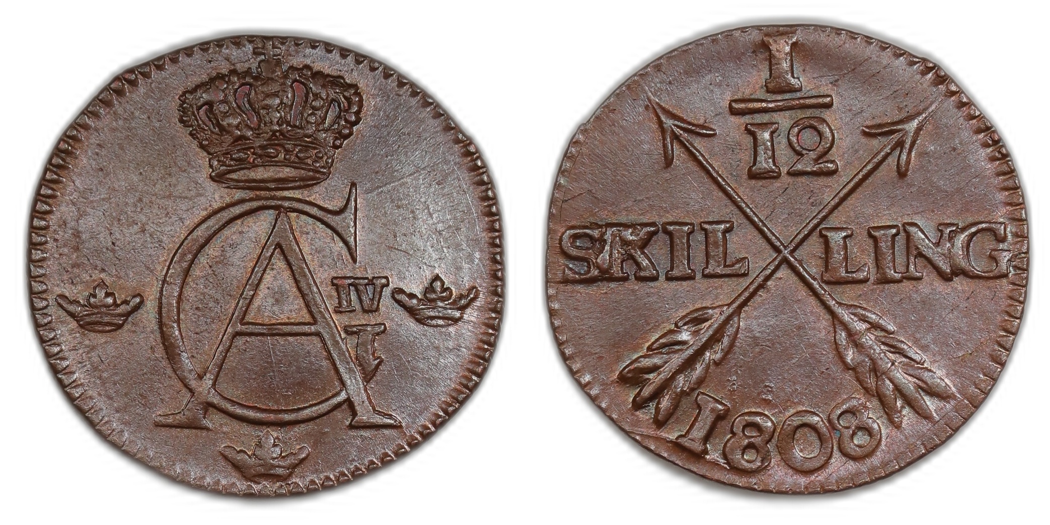 Sverige 1/12 Skilling 1808 Kv: UNC