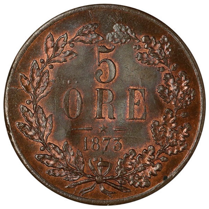 Sverige 5 Öre 1873 Kv 0