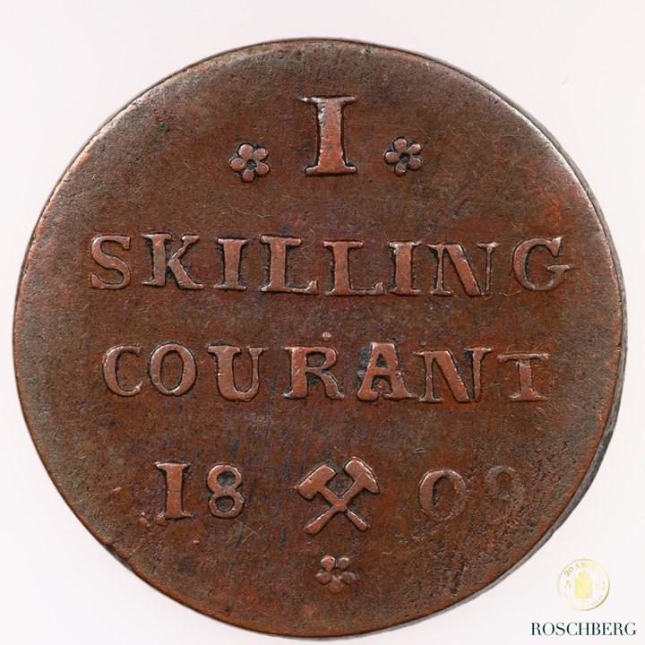 Norge 1 Skilling 1809 Kv 1+/01
