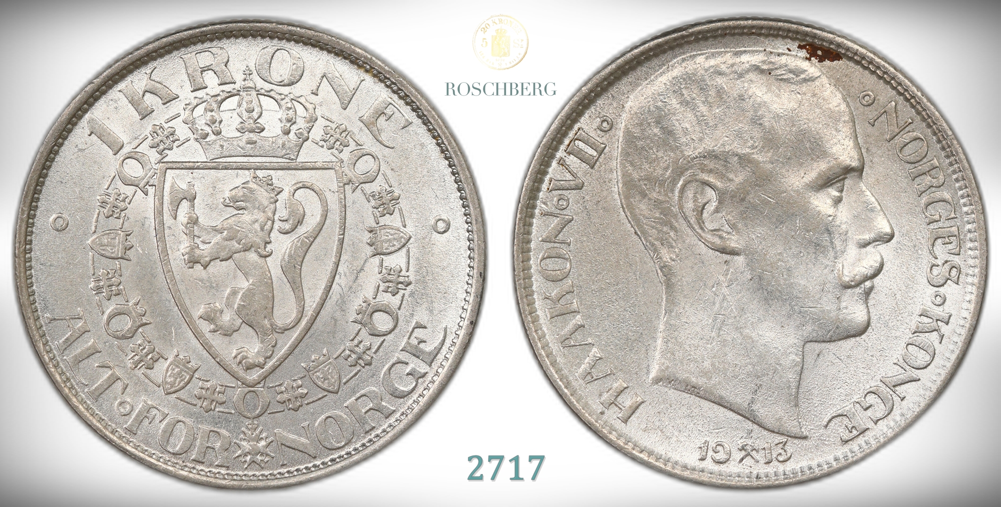 Norge 1 Krone 1913  Kv: 01