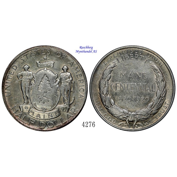 USA Half Dollar 1920 Maine Centennial AU