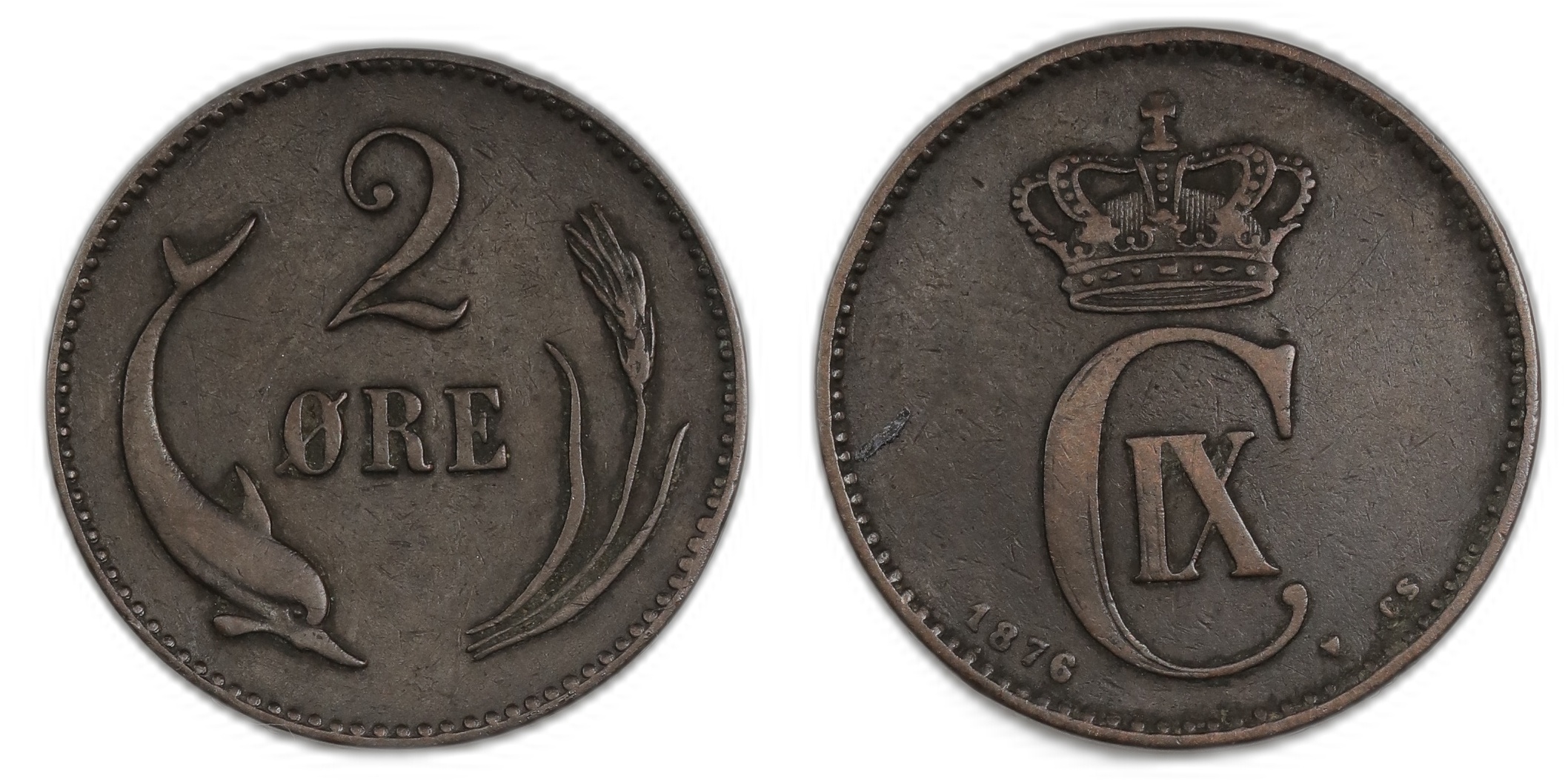 Danmark 2 Øre 1876 Kv: 1