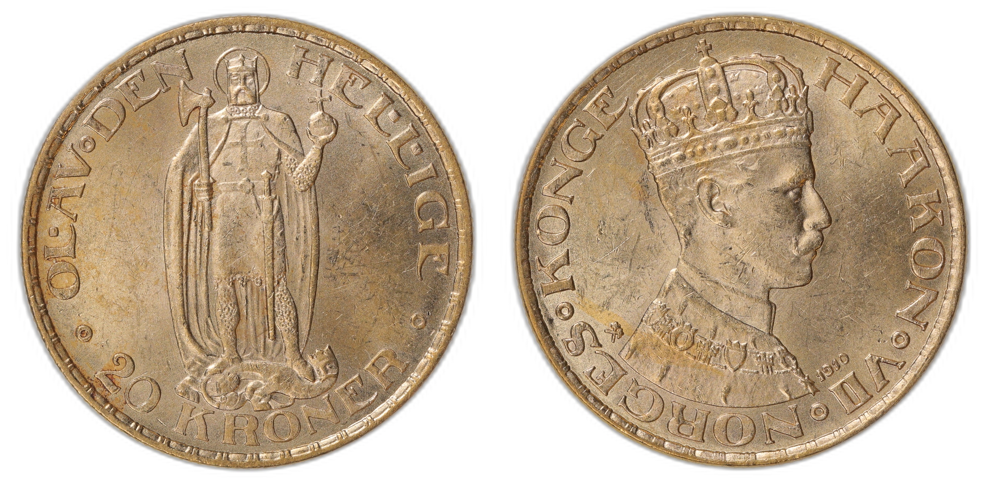 Norge 20 Kroner 1910 Kv: 0/01