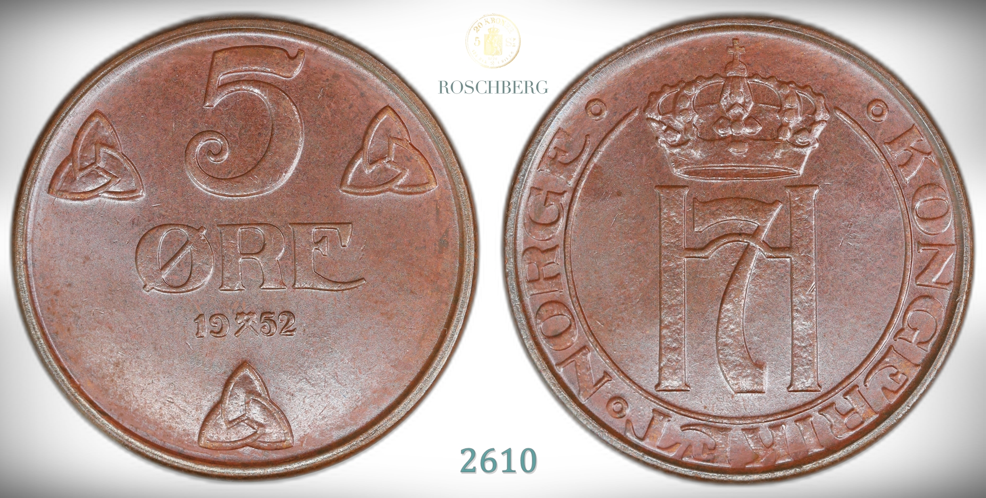 Norge 5 Øre 1952  Kv: 0