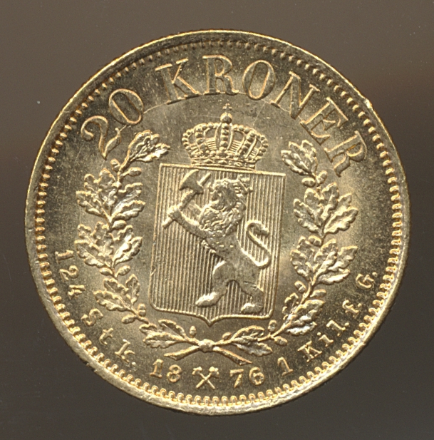 20 Kroner 1876 Kv 0/01