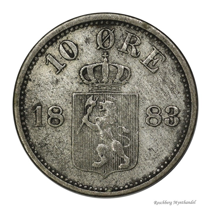 10 Øre 1883 Kv 1+