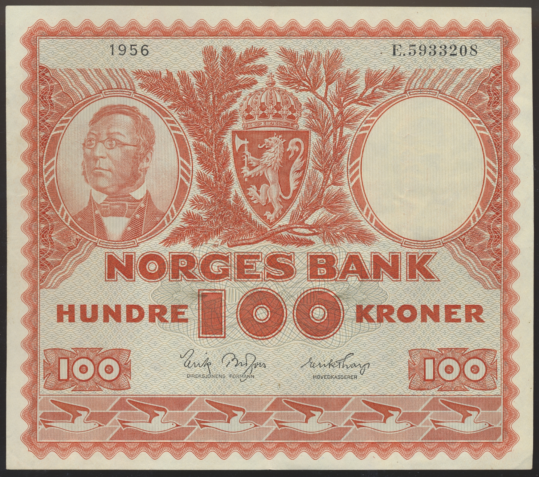 100 Kroner 1956 E Kv 1/1+