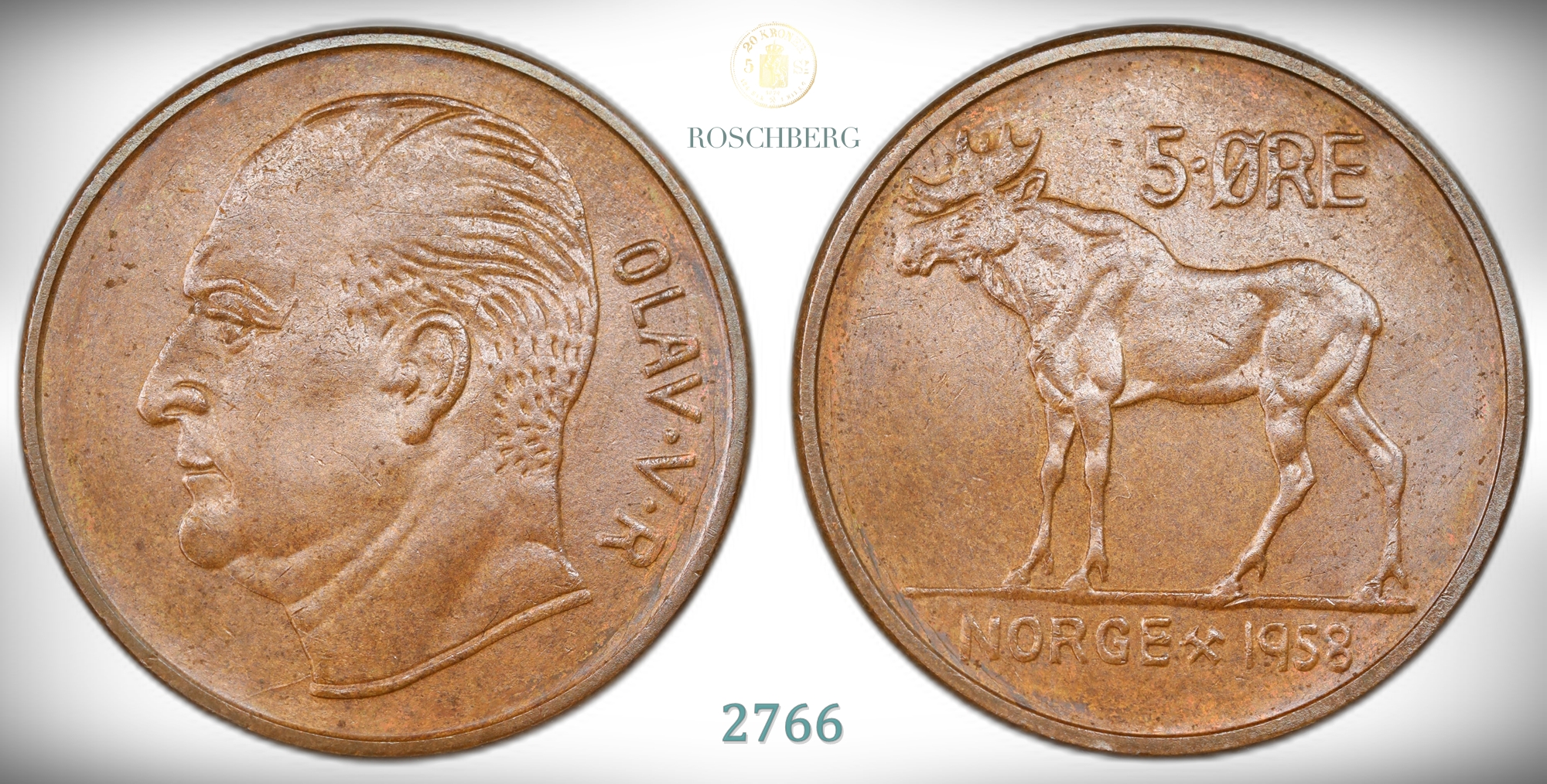Norge 5 Øre 1958  Kv: 0