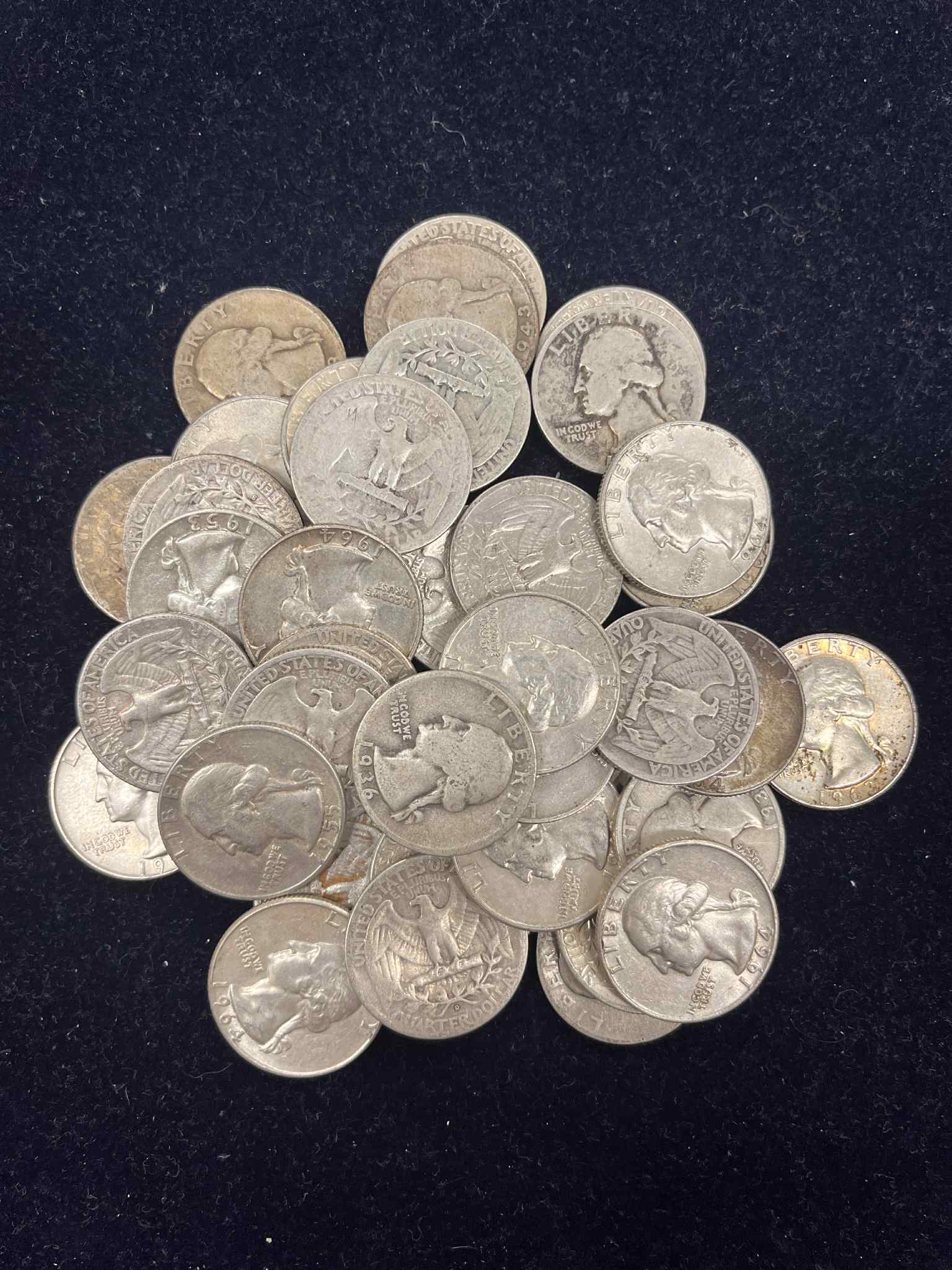 USA 40 Stk. Washington Quarters - 225 Gram Rent Sølv