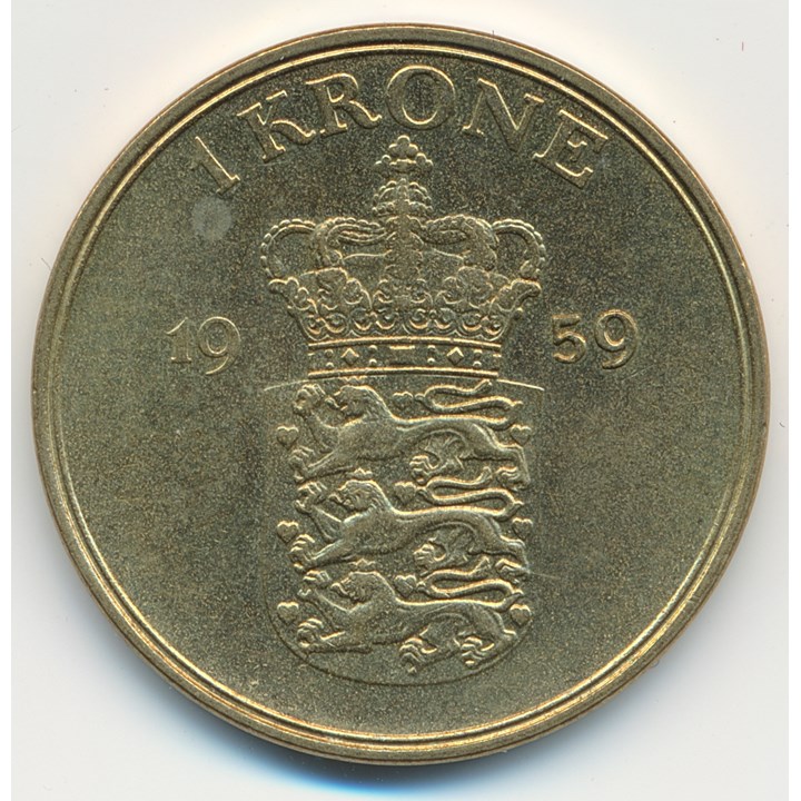Danmark 1 Krone 1959 Kv 0