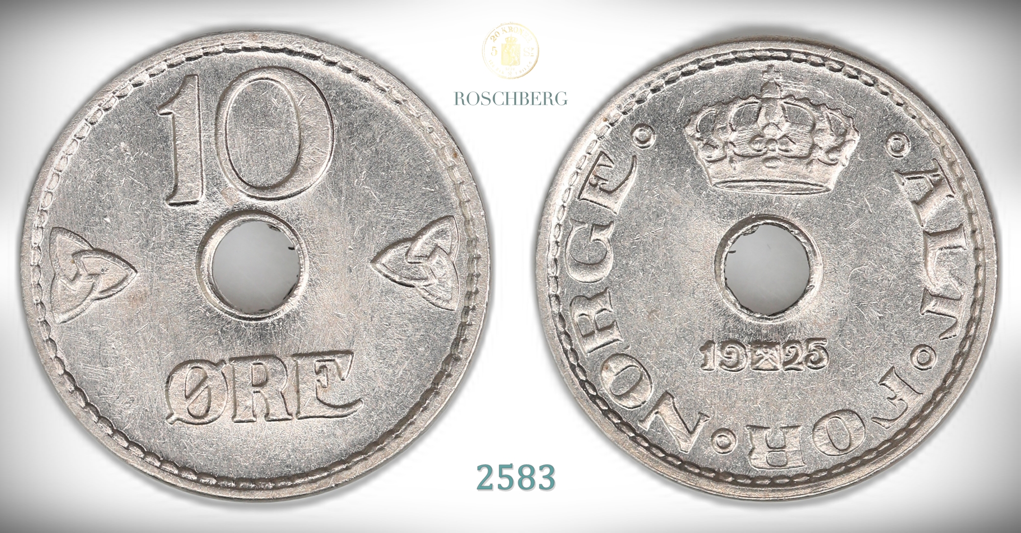 Norge 10 Øre 1925  Kv: 0/01
