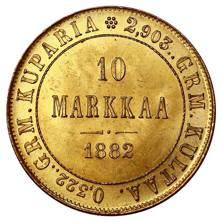 Finland 10 Markkaa 1882 Kv 0