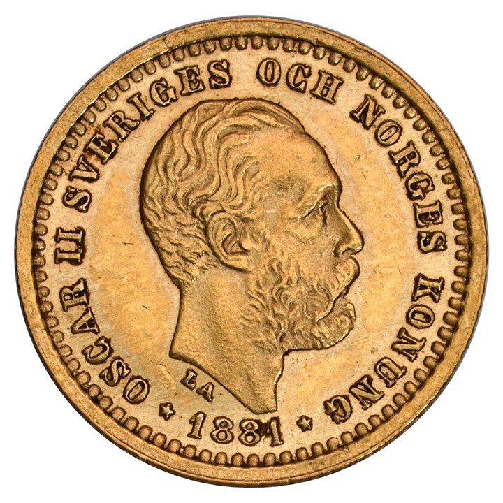 Sverige 5 Kronor 1881 Kv 1+/01