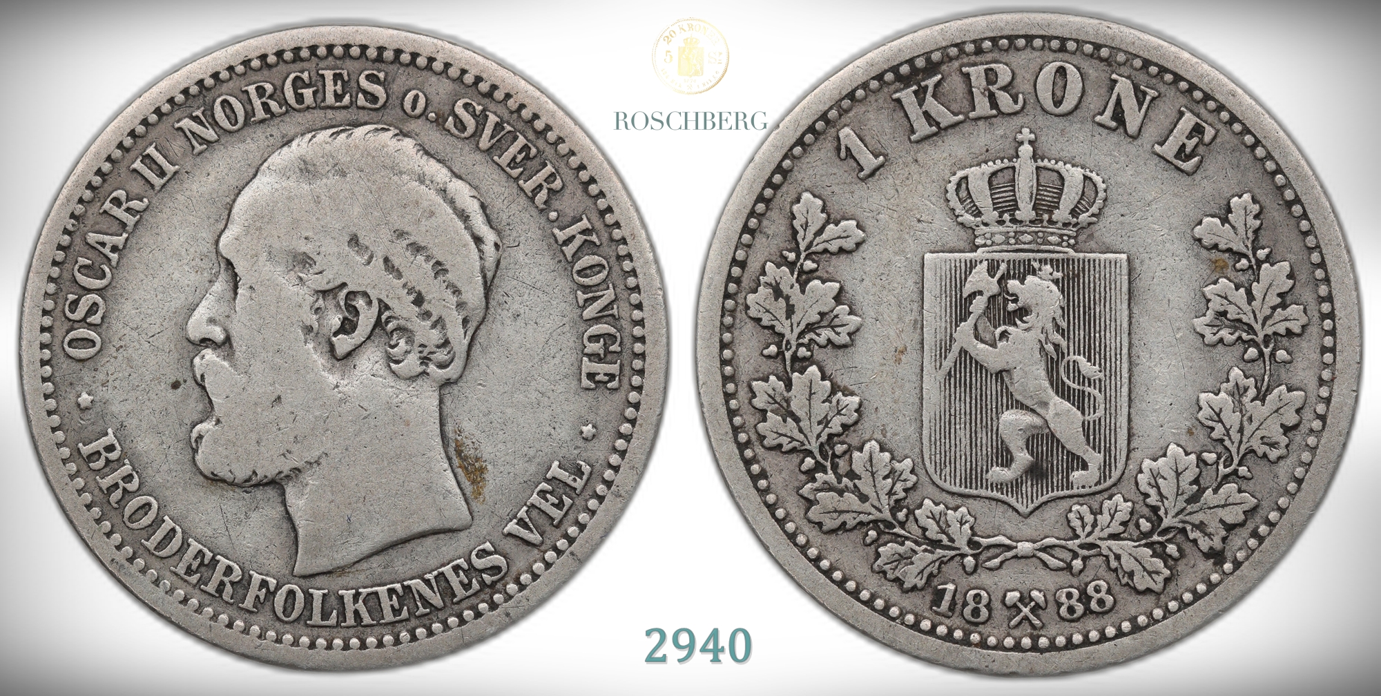 Norge 1 Krone 1888  Kv: 1/1-