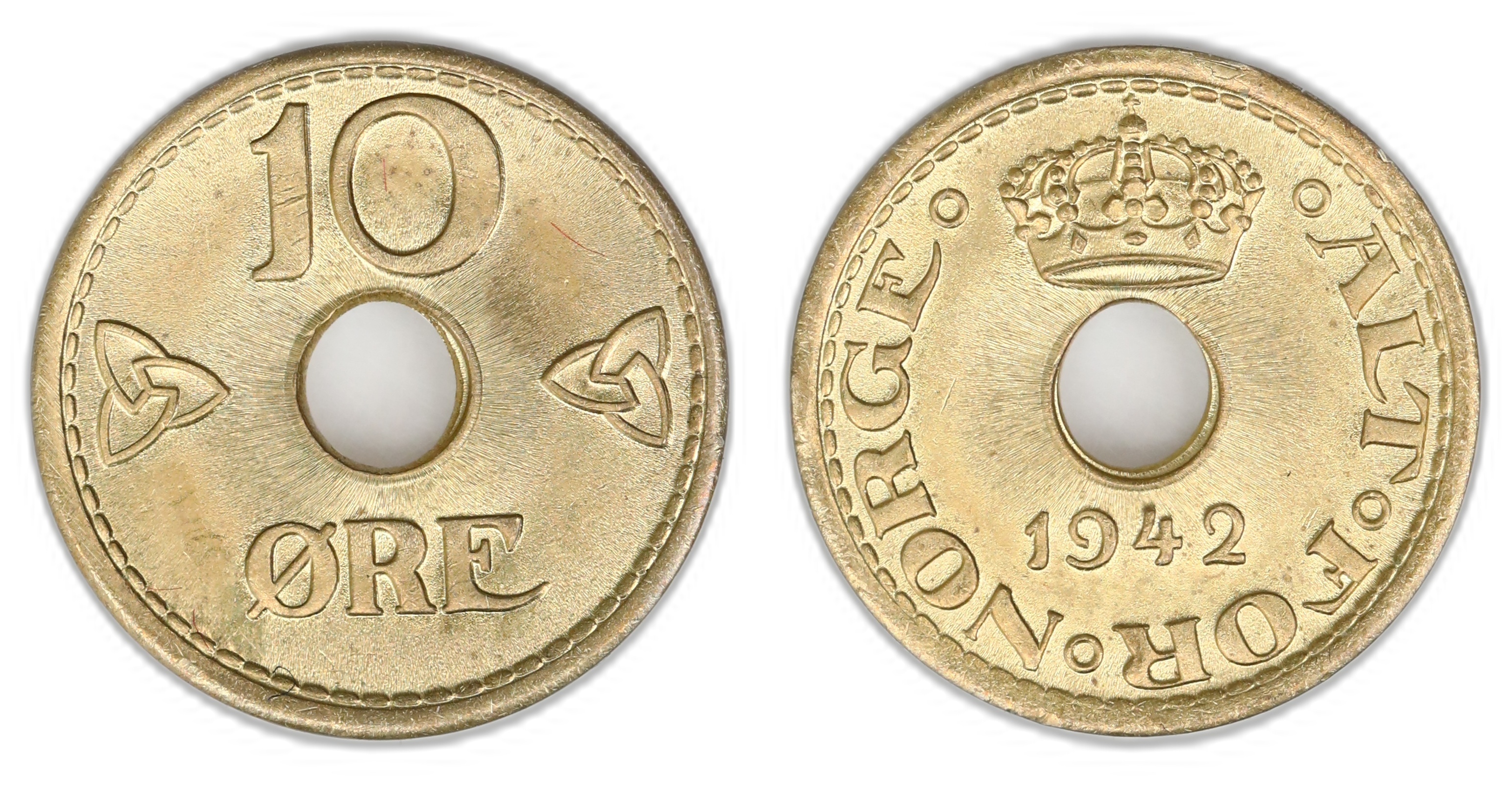 Norge 10 Øre 1942 London Kv: 0