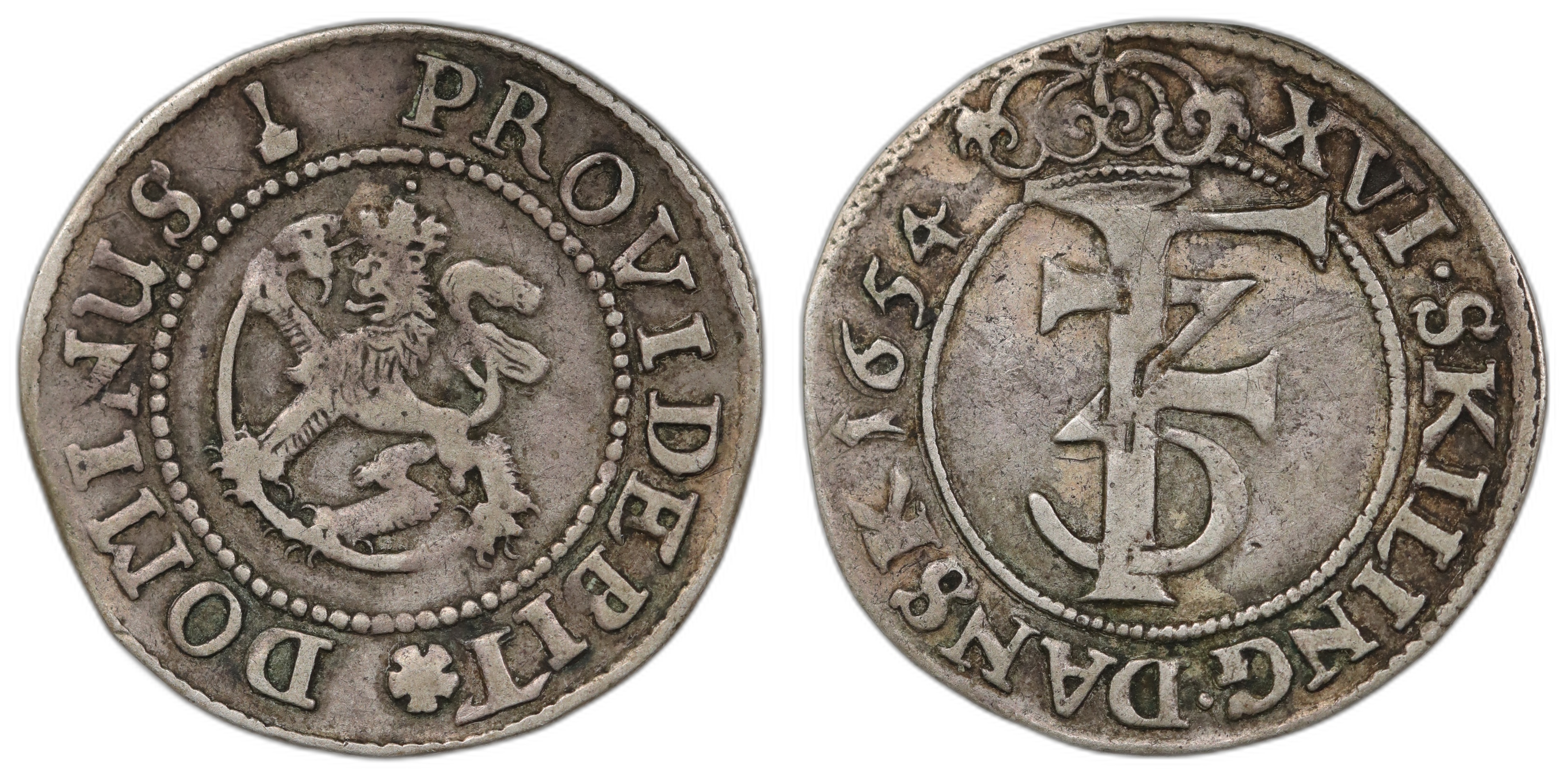 Norge 1 Mark 1654 Kv: 1/1+ (VF)