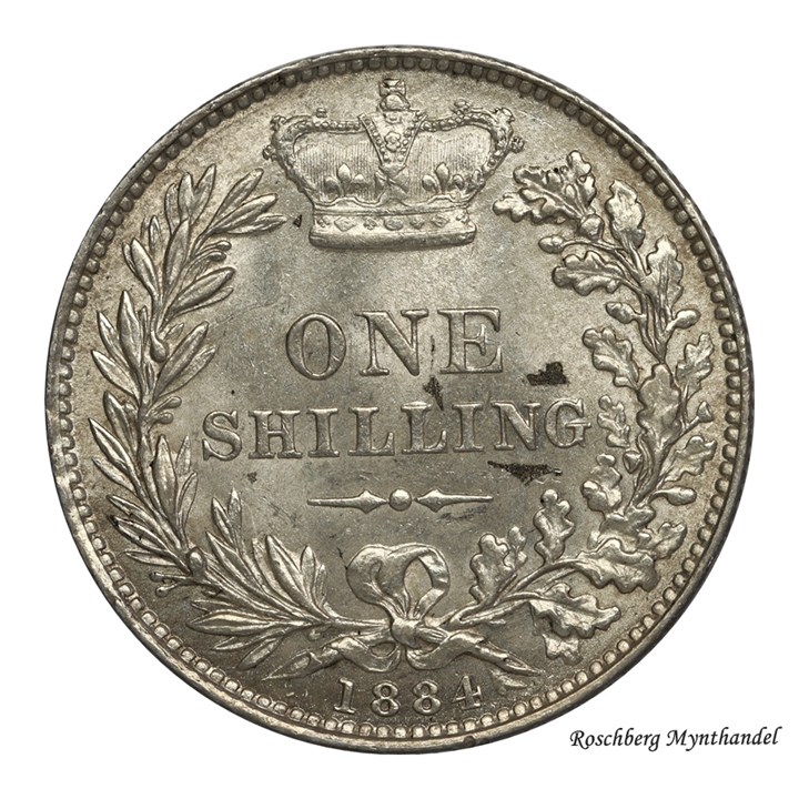 England Shilling 1884 Kv 0/01