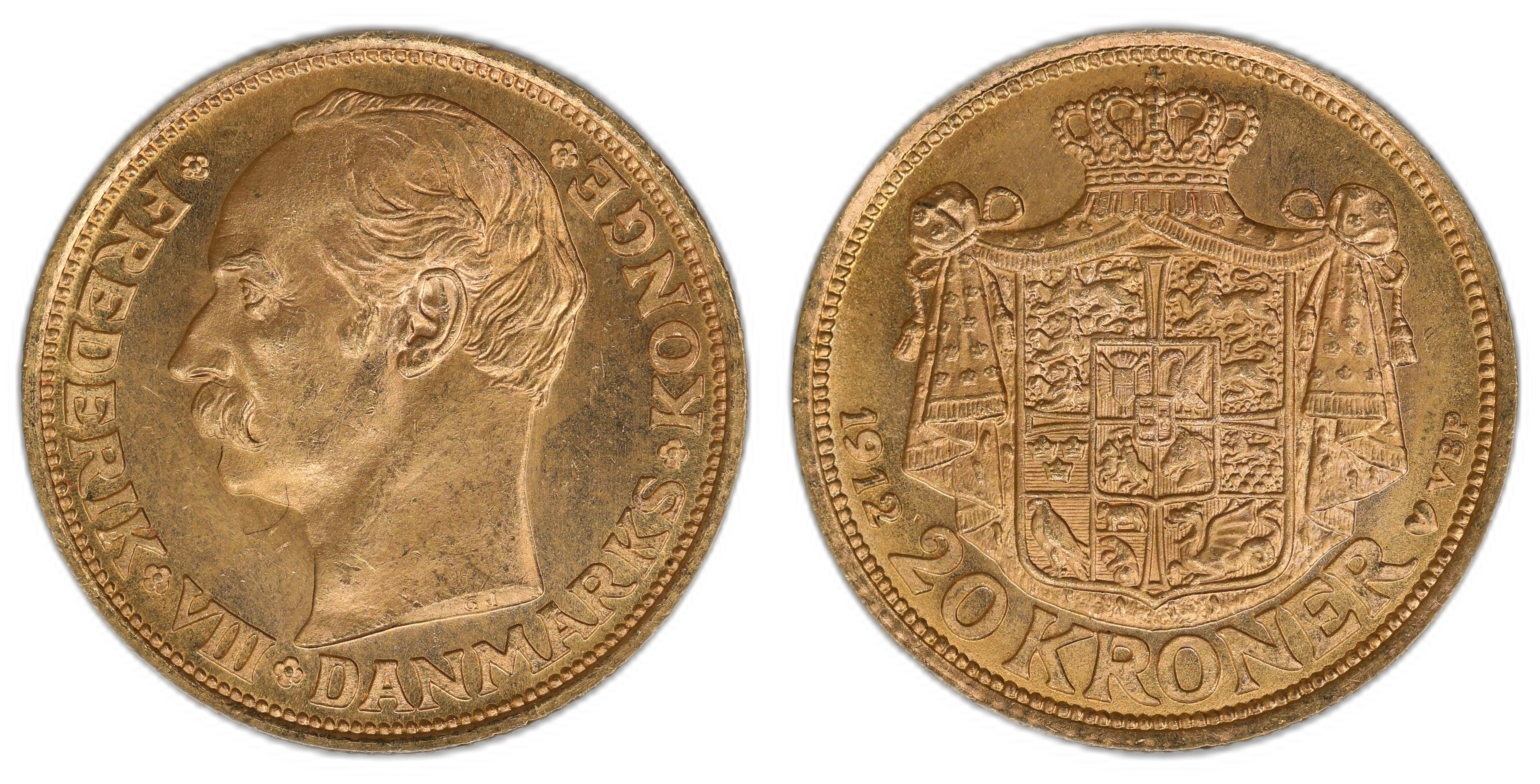 Danmark 20 Kroner 1912  Kv: 0/01