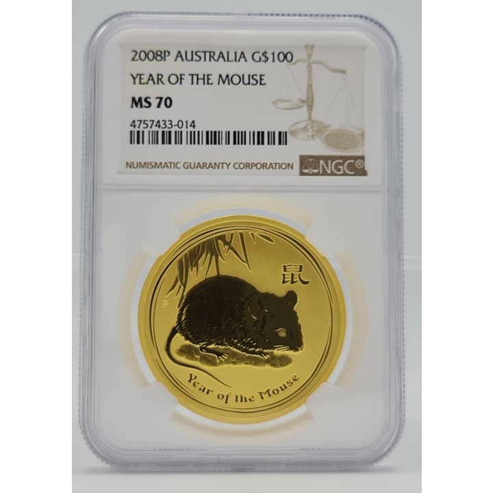 Australia Lunar II Year of the Mouse 2008 NGC MS70