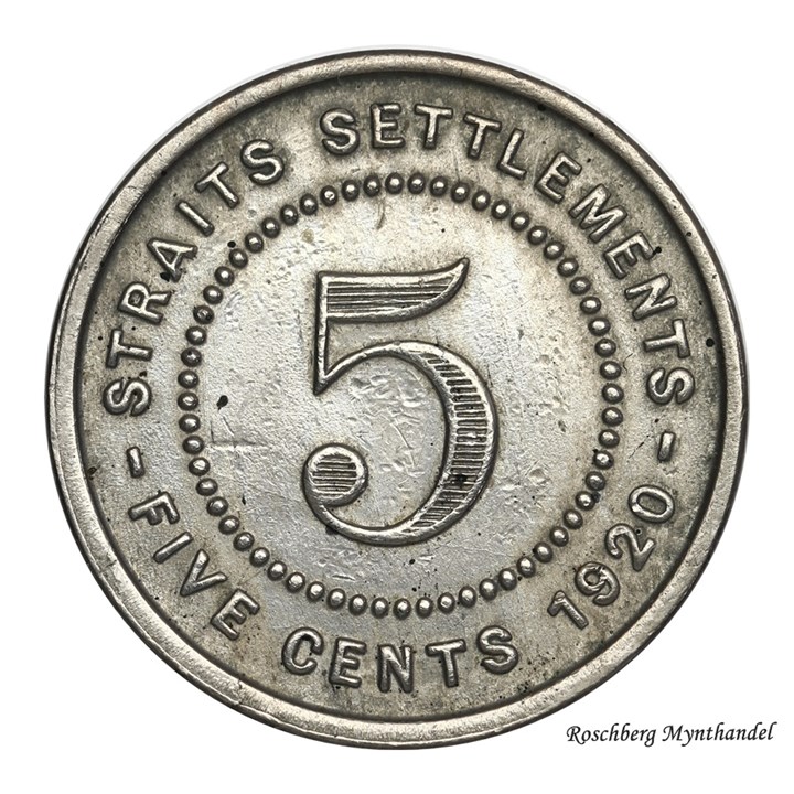 Straits 5 Cents 1920 Kv 1+