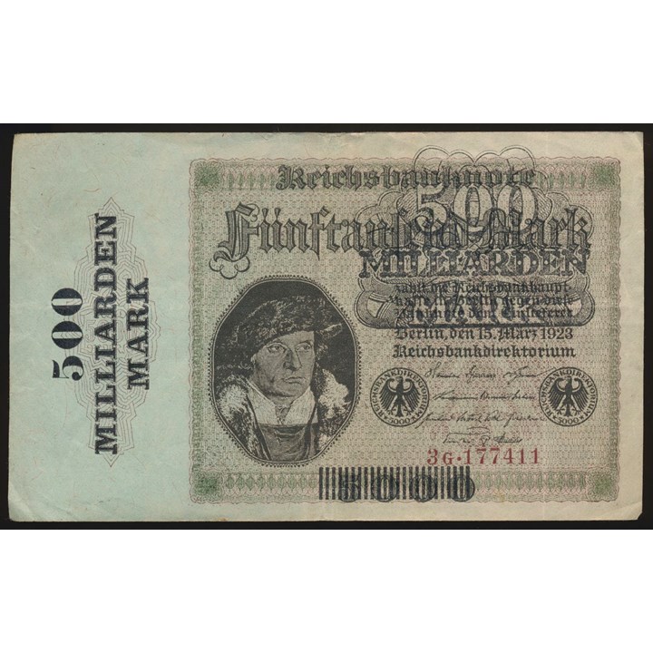Tyskland 500 milliarden mark 1923 Kv 1,  Pick 124a