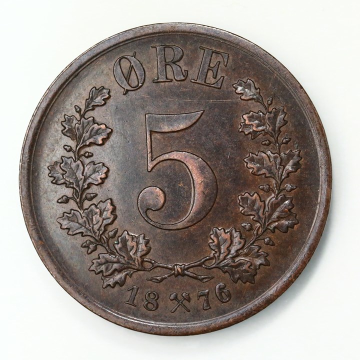 5 Øre 1876 Kv 01
