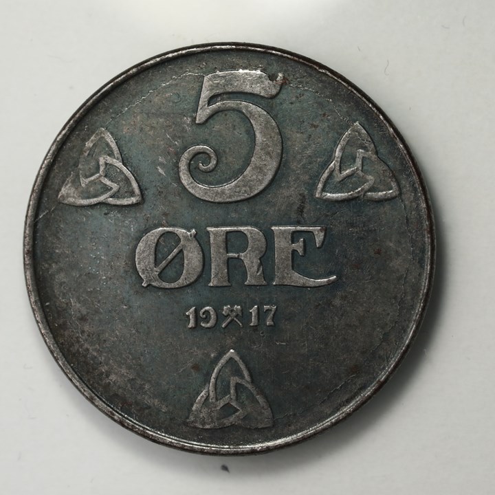 5 Øre 1917 Kv 1+