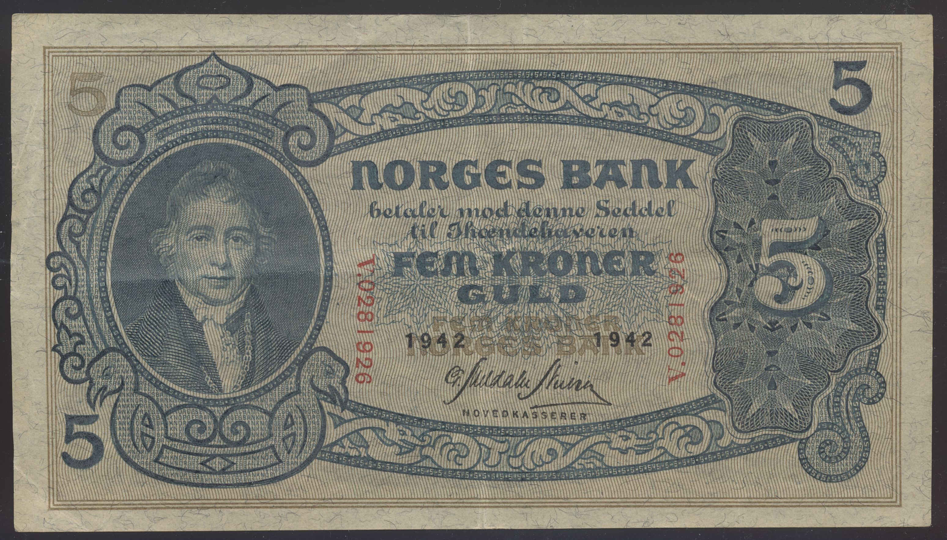 5 Kroner 1942 V Kv 1/1+
