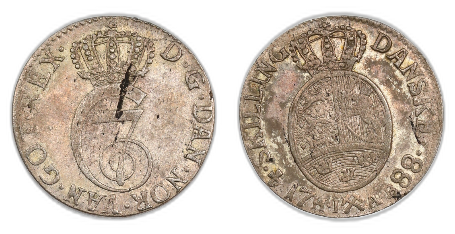 Norge 4 Skilling 1788 Kv 1+/01