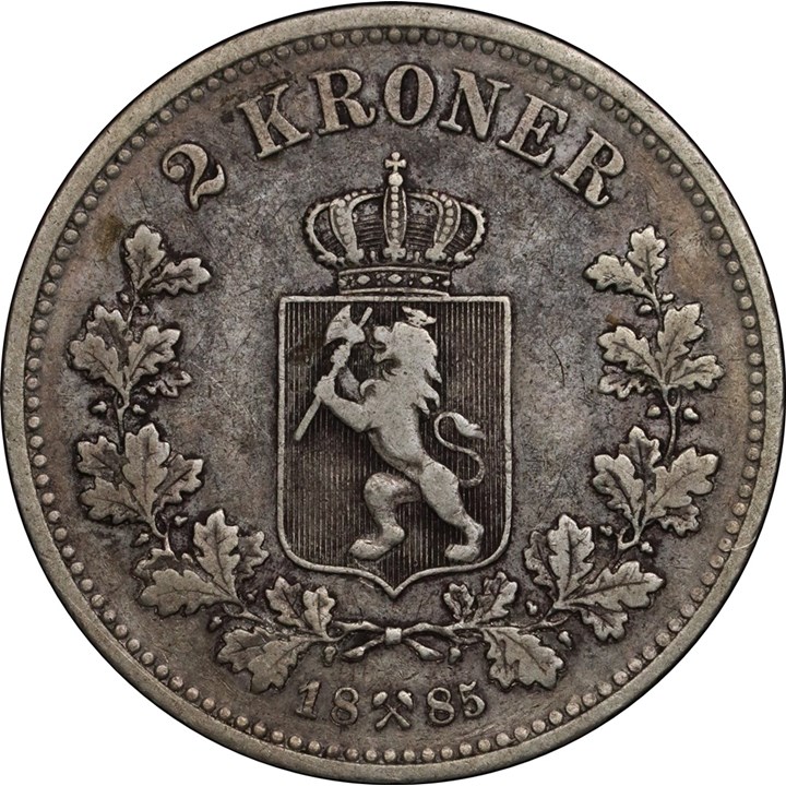 2 Kroner 1885 Kv 1/1+