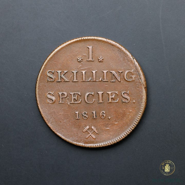 R7665 Norge 1 Skilling 1816 Kv 1+
