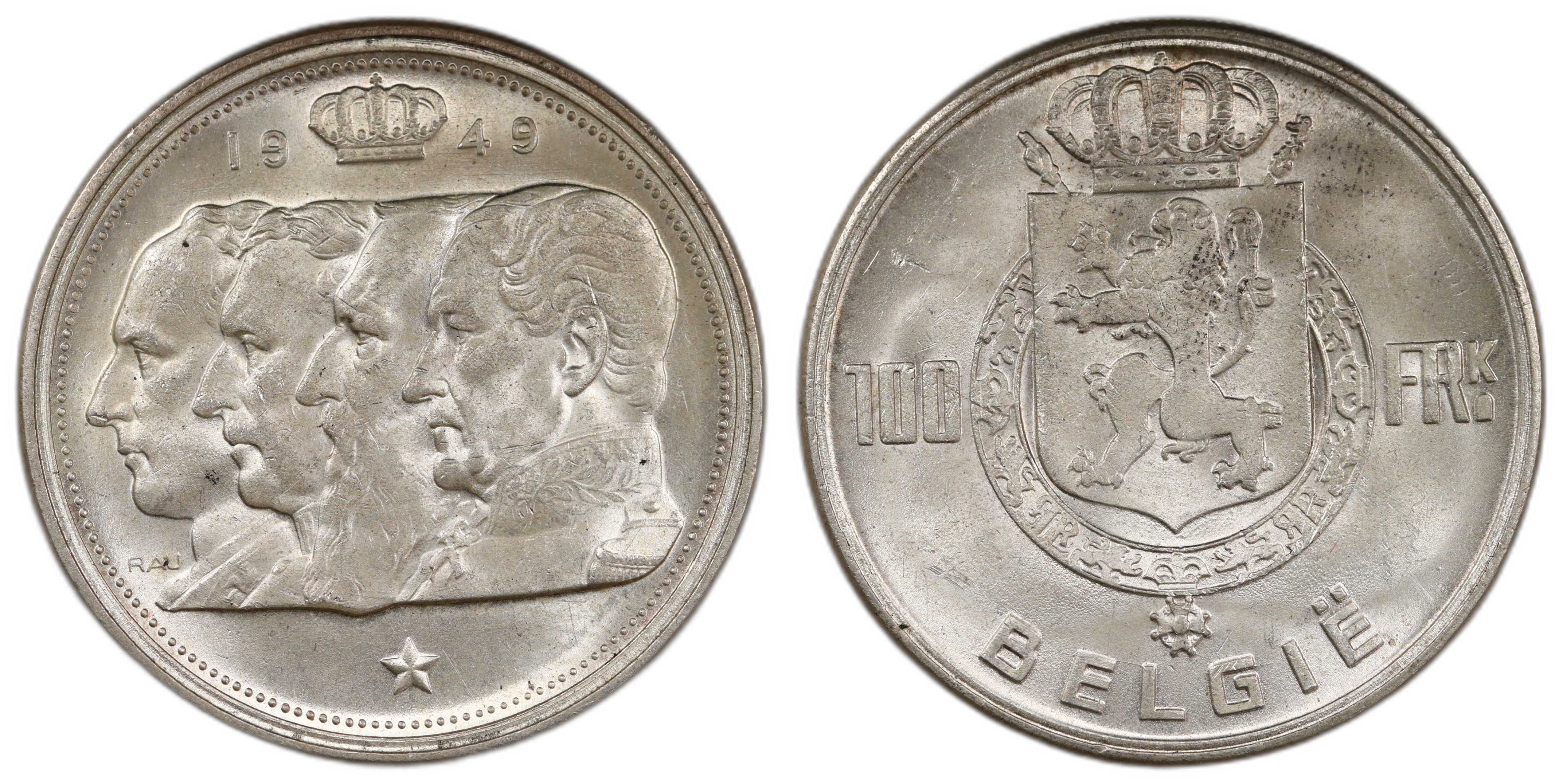 Belgia 100 Francs 1949 Dutch Legend UNC